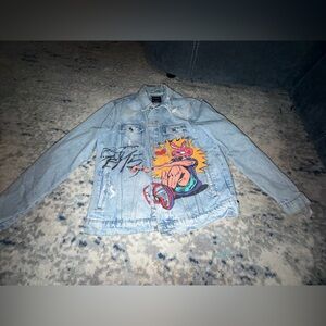 Zara Distressed Light Blue Denim Jacket